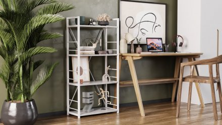 Етажерка 4/60 Ferrum-decor Серії Конект 120x60x28 білий ДСП Бетон 16мм (FRD-105528) Етажерка 4/60 Ferrum-decor Серії Конект 120x60x28 білий ДСП Бетон 16мм (FRD-105528)