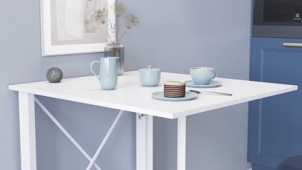 Стіл-книга трансформер Оріон 1 Ferrum-decor 750x810x730 Білий метал ДСП Біле 16 мм (FRD-104604)