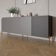 Комод на золотих металевих ніжках LION Грей 204x38x76,5 см Антрацит/Асфальт (LION-042666) Комод на золотих металевих ніжках LION Грей 204x38x76,5 см Антрацит/Асфальт (LION-042666)