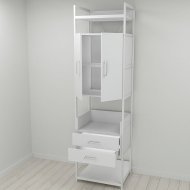 Шафа Гардероб Уні секція 5 серії Конект Ferrum-decor 220x60x50см Білий метал ДСП Білий 32 мм (FRD-104519)