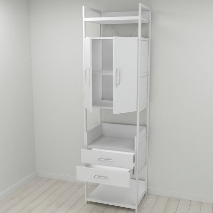 Шафа Гардероб Уні секція 5 серії Конект Ferrum-decor 220x60x50см Білий метал ДСП Білий 32 мм (FRD-104519) Шафа Гардероб Уні секція 5 серії Конект Ferrum-decor 220x60x50см Білий метал ДСП Білий 32 мм (FRD-104519)