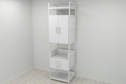 Шафа Гардероб Уні секція 5 серії Конект Ferrum-decor 220x60x50см Білий метал ДСП Білий 32 мм (FRD-104519) Шафа Гардероб Уні секція 5 серії Конект Ferrum-decor 220x60x50см Білий метал ДСП Білий 32 мм (FRD-104519)