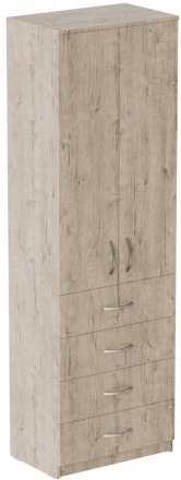 Шафа Анжело Ferrum-decor на 3 полиць з 2 дверима та 4 ящики 1900x600x380 ДСП Дуб Сан-Марино 16 мм (FRD-104990)