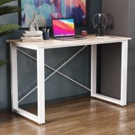 Письмовий стіл Ferrum-decor Драйв 750x1000x600 Білий метал ДСП Дуб Сан-Марино 16 мм (FRD-103102)