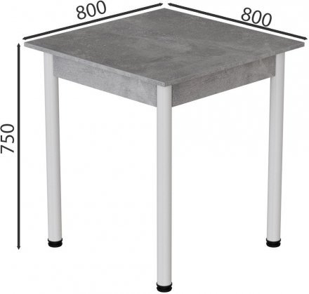 Стіл кухонний Ferrum-decor Агата 75x90x90 Білий ДСП Бетон 16мм (FRD-105561) Стіл кухонний Ferrum-decor Агата 75x90x90 Білий ДСП Бетон 16мм (FRD-105561)