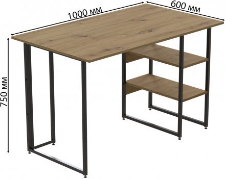 Комп'ютерний стіл Ferrum-decor Кевін 75x100x60 чорний ДСП Дуб Артізан 32мм (FRD-106835)