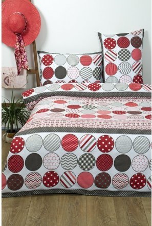 Постільна білизна Ranforce Maki червоний євро svt-2000022286404 Постільна білизна Ranforce Maki червоний євро svt-2000022286404