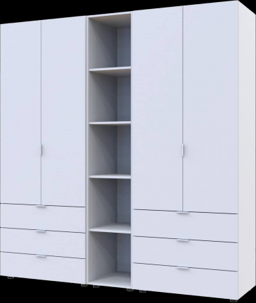 Комплект шаф для одягу Doros Гелар (3 шт.) 193,2х49,5х203,4 см Білий (DRS-011181)