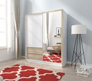 Шафа напівкупе для одягу Perfect Home Сара / Sara 150 3-дверна з дзеркалом Білий/дуб сонома (PFH-091742) Шафа напівкупе для одягу Perfect Home Сара / Sara 150 3-дверна з дзеркалом Білий/дуб сонома (PFH-091742)