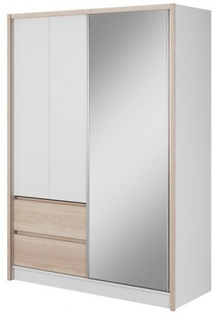 Шафа напівкупе для одягу Perfect Home Сара / Sara 150 3-дверна з дзеркалом Білий/дуб сонома (PFH-091742) Шафа напівкупе для одягу Perfect Home Сара / Sara 150 3-дверна з дзеркалом Білий/дуб сонома (PFH-091742)