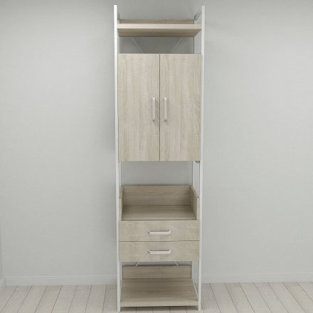 Шафа Гардероб Уні секція 5 серії Конект Ferrum-decor 220x60x50см Білий метал ДСП Дуб Сонома 32 мм (FRD-104521) Шафа Гардероб Уні секція 5 серії Конект Ferrum-decor 220x60x50см Білий метал ДСП Дуб Сонома 32 мм (FRD-104521)