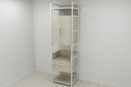 Шафа Гардероб Уні секція 5 серії Конект Ferrum-decor 220x60x50см Білий метал ДСП Дуб Сонома 32 мм (FRD-104521) Шафа Гардероб Уні секція 5 серії Конект Ferrum-decor 220x60x50см Білий метал ДСП Дуб Сонома 32 мм (FRD-104521)