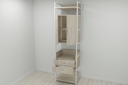 Шафа Гардероб Уні секція 5 серії Конект Ferrum-decor 220x60x50см Білий метал ДСП Дуб Сонома 32 мм (FRD-104521) Шафа Гардероб Уні секція 5 серії Конект Ferrum-decor 220x60x50см Білий метал ДСП Дуб Сонома 32 мм (FRD-104521)