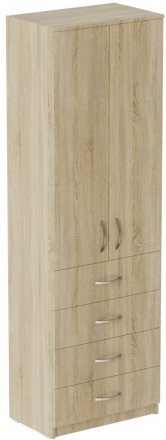 Шафа Анжело Ferrum-decor на 3 полиць з 2 дверима та 4 ящики 1900x600x380 ДСП Дуб Сонома 16 мм (FRD-104992)