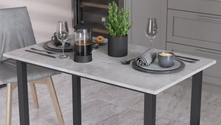 Стіл універсальний Knap Ferrum-decor 750x1000x600 Чорний метал ДСП Бетон 16 мм (FRD-106344)