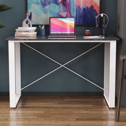 Письмовий стіл Ferrum-decor Драйв 750x1000x600 Білий метал ДСП Сосна Кембра 16 мм (FRD-103103)
