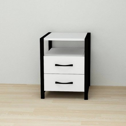 Тумба універсальна Ferrum-decor Вів'єн 2/2 50x41x40 чорний ДСП Біле 16мм (FRD-104156) Тумба універсальна Ferrum-decor Вів'єн 2/2 50x41x40 чорний ДСП Біле 16мм (FRD-104156)