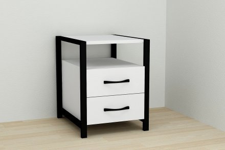Тумба універсальна Ferrum-decor Вів'єн 2/2 50x41x40 чорний ДСП Біле 16мм (FRD-104156) Тумба універсальна Ferrum-decor Вів'єн 2/2 50x41x40 чорний ДСП Біле 16мм (FRD-104156)