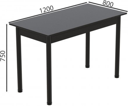Стіл кухонний Ferrum-decor Беніта 75x120x80 Чорний ДСП Сосна Кембра 16мм (FRD-105704) Стіл кухонний Ferrum-decor Беніта 75x120x80 Чорний ДСП Сосна Кембра 16мм (FRD-105704)