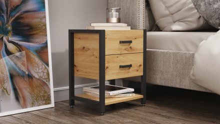 Тумба універсальна Ferrum-decor Вів'єн 2/1 50x41x40 чорний ДСП Дуб Артізан 16мм (FRD-106836) Тумба універсальна Ferrum-decor Вів'єн 2/1 50x41x40 чорний ДСП Дуб Артізан 16мм (FRD-106836)