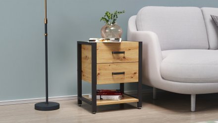 Тумба універсальна Ferrum-decor Вів'єн 2/1 50x41x40 чорний ДСП Дуб Артізан 16мм (FRD-106836) Тумба універсальна Ferrum-decor Вів'єн 2/1 50x41x40 чорний ДСП Дуб Артізан 16мм (FRD-106836)