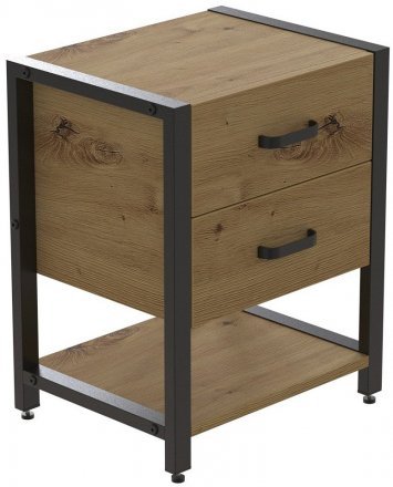 Тумба універсальна Ferrum-decor Вів'єн 2/1 50x41x40 чорний ДСП Дуб Артізан 16мм (FRD-106836) Тумба універсальна Ferrum-decor Вів'єн 2/1 50x41x40 чорний ДСП Дуб Артізан 16мм (FRD-106836)