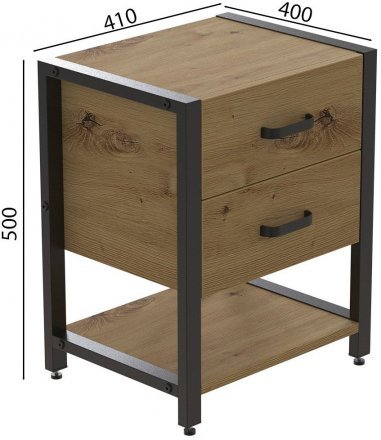 Тумба універсальна Ferrum-decor Вів'єн 2/1 50x41x40 чорний ДСП Дуб Артізан 16мм (FRD-106836) Тумба універсальна Ferrum-decor Вів'єн 2/1 50x41x40 чорний ДСП Дуб Артізан 16мм (FRD-106836)