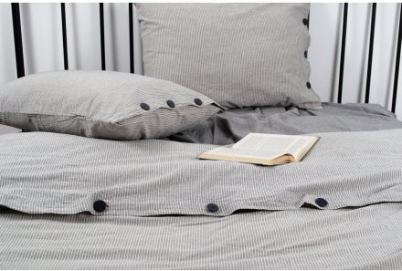 Постільна білизна Home Washed cotton Pinstripe antracite євро svt-2000022294638 Постільна білизна Home Washed cotton Pinstripe antracite євро svt-2000022294638