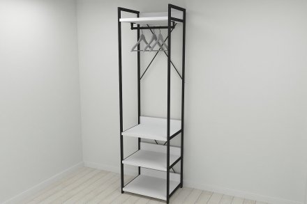 Шафа Гардероб Уні секція 3 серії Конект Ferrum-decor 220x60x50см Чорний метал ДСП Білий 32 мм (FRD-104523) Шафа Гардероб Уні секція 3 серії Конект Ferrum-decor 220x60x50см Чорний метал ДСП Білий 32 мм (FRD-104523)