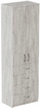 Шафа Анжело Ferrum-decor на 3 полиць з 2 дверима та 4 ящики 1900x600x380 ДСП Бетон 16 мм (FRD-104994)