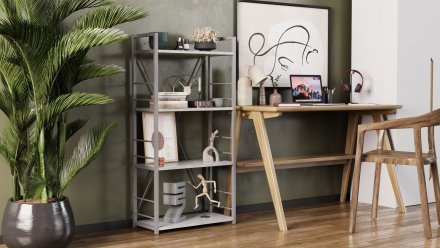 Етажерка 4/60 Ferrum-decor Серії Конект 120x60x28 сірий ДСП Бетон 16мм (FRD-105547) Етажерка 4/60 Ferrum-decor Серії Конект 120x60x28 сірий ДСП Бетон 16мм (FRD-105547)