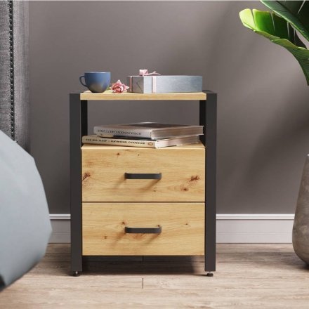 Тумба універсальна Ferrum-decor Вів'єн 2/2 50x41x40 чорний ДСП Дуб Сан-Марино 16мм (FRD-104157) Тумба універсальна Ferrum-decor Вів'єн 2/2 50x41x40 чорний ДСП Дуб Сан-Марино 16мм (FRD-104157)