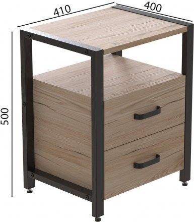 Тумба універсальна Ferrum-decor Вів'єн 2/2 50x41x40 чорний ДСП Дуб Сан-Марино 16мм (FRD-104157) Тумба універсальна Ferrum-decor Вів'єн 2/2 50x41x40 чорний ДСП Дуб Сан-Марино 16мм (FRD-104157)