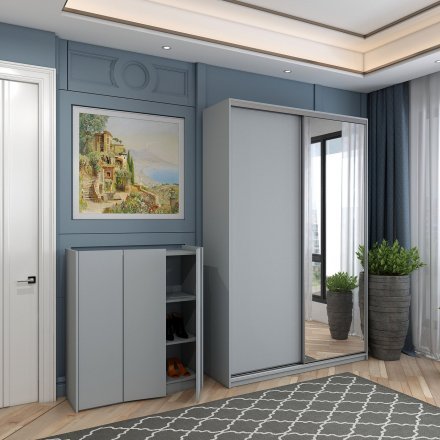 Тумба для взуття Doros Кассель Сірий 3 ДСП 97х40х110 (DRS-011824) Тумба для взуття Doros Кассель Сірий 3 ДСП 97х40х110 (DRS-011824)