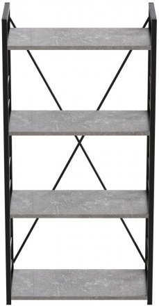 Етажерка 4/60 Ferrum-decor Серії Конект 120x60x28 чорний ДСП Бетон 16мм (FRD-105552)