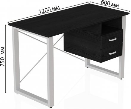 Письмовий стіл із ящиками Ferrum-decor Оскар 750x1200x600 метал Білий ДСП Сосна Кембра 16 мм (FRD-103222) Письмовий стіл із ящиками Ferrum-decor Оскар 750x1200x600 метал Білий ДСП Сосна Кембра 16 мм (FRD-103222)