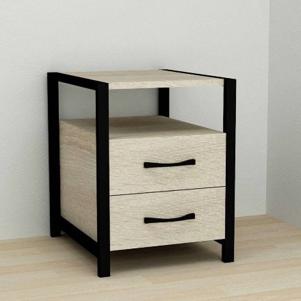 Тумба універсальна Ferrum-decor Вів'єн 2/2 50x41x40 чорний ДСП Дуб Сонома 16мм (FRD-104158) Тумба універсальна Ferrum-decor Вів'єн 2/2 50x41x40 чорний ДСП Дуб Сонома 16мм (FRD-104158)