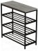 Полиця для взуття Слайм 3 Ferrum-decor 635x630x260 Чорний метал ДСП Бетон 16 мм (FRD-106838)