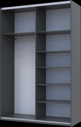Шафа-купе двохдверна Doros G-Caiser 160х60х240 см Графіт/2 Дзеркала (DRS-011028)