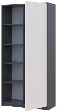 Розстібна шафа Doros Студент Графіт/Білий 90х38х180 DRS-011623 (44900273)