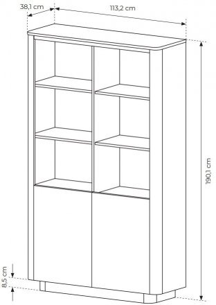 Стелаж Perfect Home Торро / Torro 2D/113 2-дверний Дуб кремона/чорний (PFH-091413) Стелаж Perfect Home Торро / Torro 2D/113 2-дверний Дуб кремона/чорний (PFH-091413)