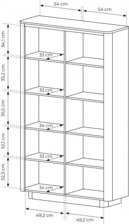 Стелаж Perfect Home Торро / Torro 2D/113 2-дверний Дуб кремона/чорний (PFH-091413) Стелаж Perfect Home Торро / Torro 2D/113 2-дверний Дуб кремона/чорний (PFH-091413)