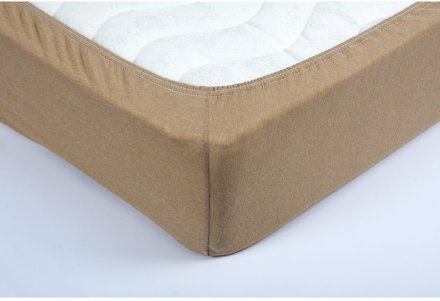 Простирадло трикотажне на гумці бежевий 100х200+25 2000022182614 Простирадло трикотажне на гумці бежевий 100х200+25 2000022182614