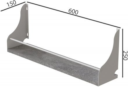 Настінна полиця Ferrum-decor Ізі 260x600x150 метал Білий ДСП Бетон 16 мм (FRD-102939) Настінна полиця Ferrum-decor Ізі 260x600x150 метал Білий ДСП Бетон 16 мм (FRD-102939)