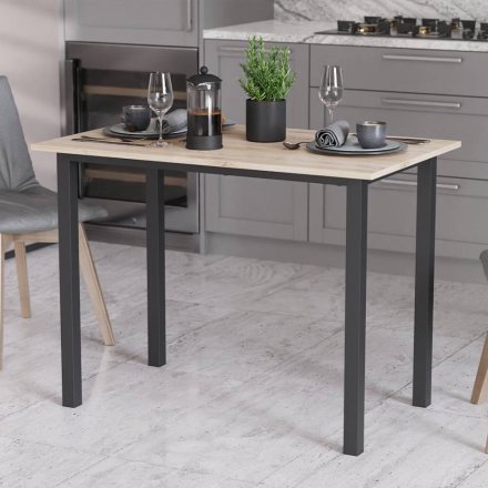 Стіл універсальний Knap Ferrum-decor 750x1200x600 Чорний метал ДСП Дуб Сан-Марино 16 мм (FRD-106347)