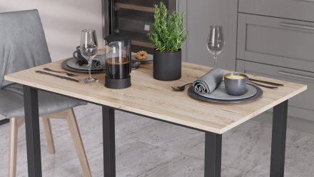 Стіл універсальний Knap Ferrum-decor 750x1200x600 Чорний метал ДСП Дуб Сан-Марино 16 мм (FRD-106347)