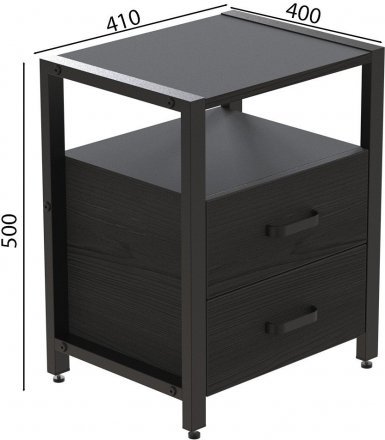 Тумба універсальна Ferrum-decor Вів'єн 2/2 50x41x40 чорний ДСП Сосна Кембра 16мм (FRD-104160) Тумба універсальна Ferrum-decor Вів'єн 2/2 50x41x40 чорний ДСП Сосна Кембра 16мм (FRD-104160)