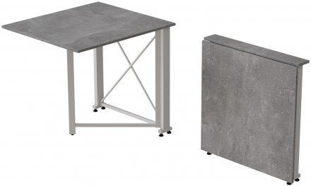 Стіл-книга трансформер Оріон 1 Ferrum-decor 750x810x730 Білий метал ДСП Бетон 16 мм (FRD-104610)