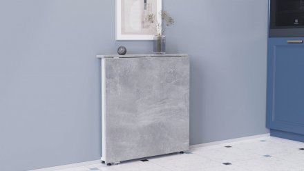 Стіл-книга трансформер Оріон 1 Ferrum-decor 750x810x730 Білий метал ДСП Бетон 16 мм (FRD-104610)