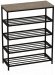 Полиця для взуття Слайм 4 Ferrum-decor 820x630x260 Чорний метал ДСП Дуб Сан-Маріно 16 мм (FRD-106839)